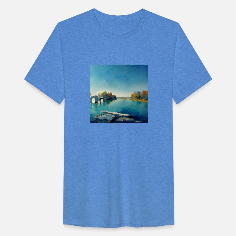 Calm Pond with Old Stone Bridge