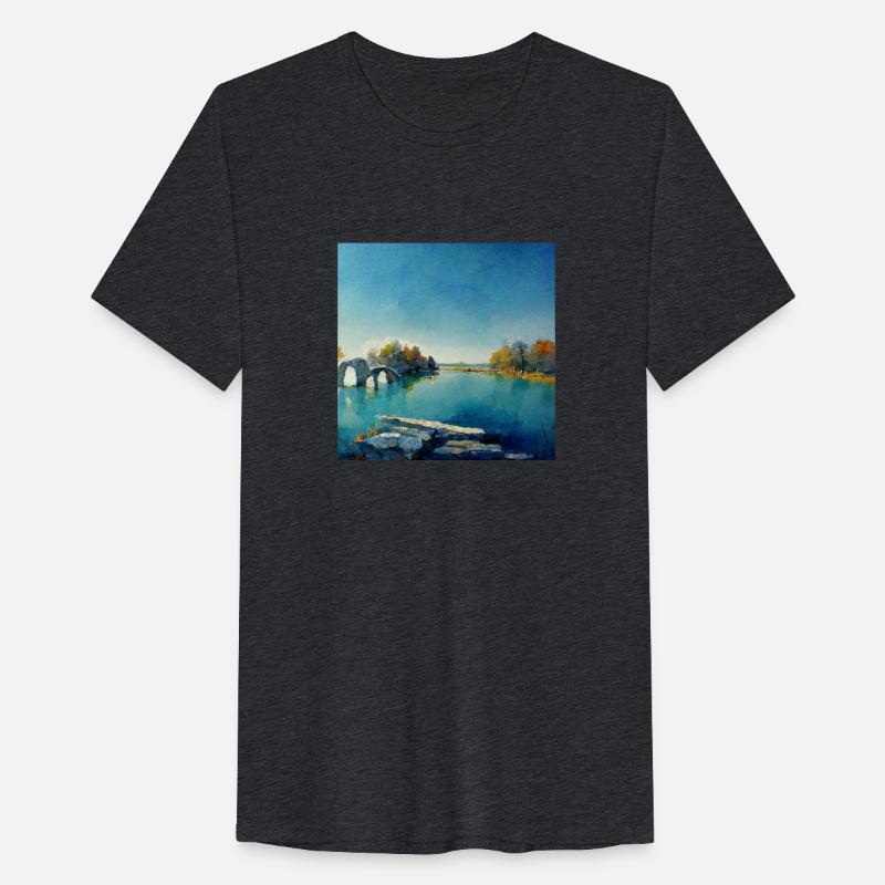 Calm Pond with Old Stone Bridge