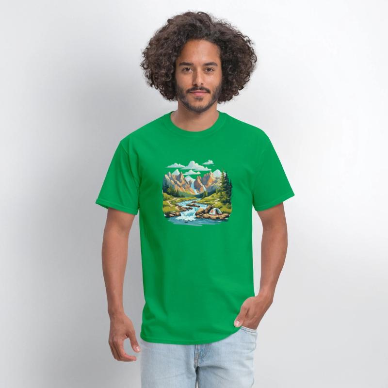 Camping Hiking Nature Mountain River T-Shirt