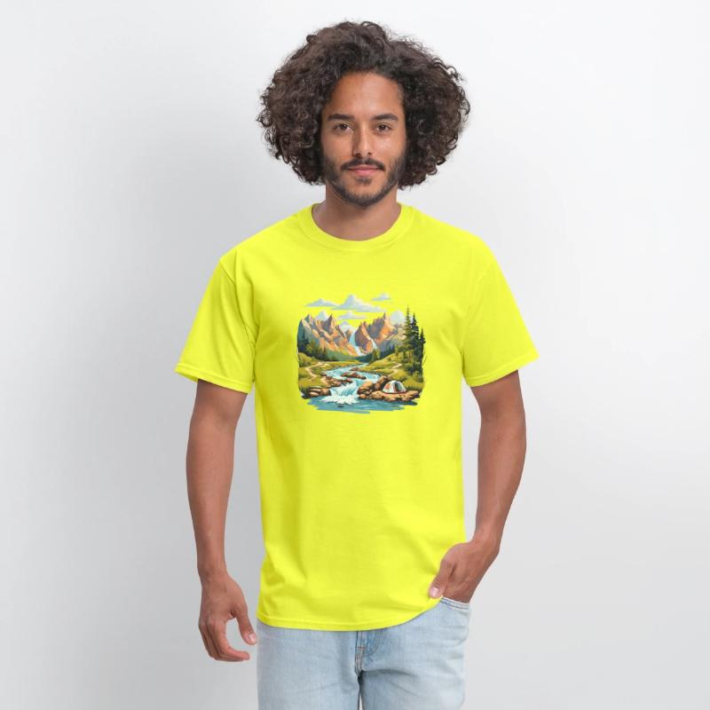 Camping Hiking Nature Mountain River T-Shirt