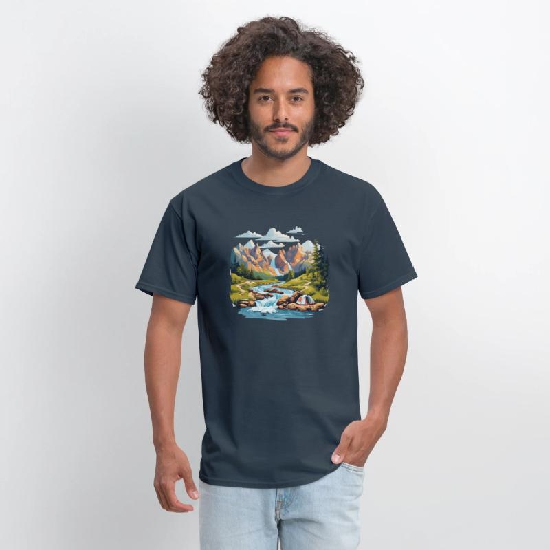 Camping Hiking Nature Mountain River T-Shirt