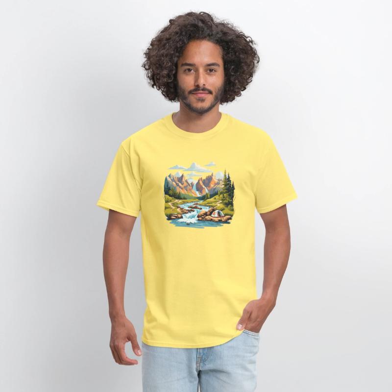 Camping Hiking Nature Mountain River T-Shirt