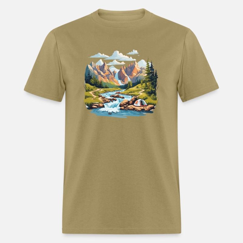 Camping Hiking Nature Mountain River T-Shirt
