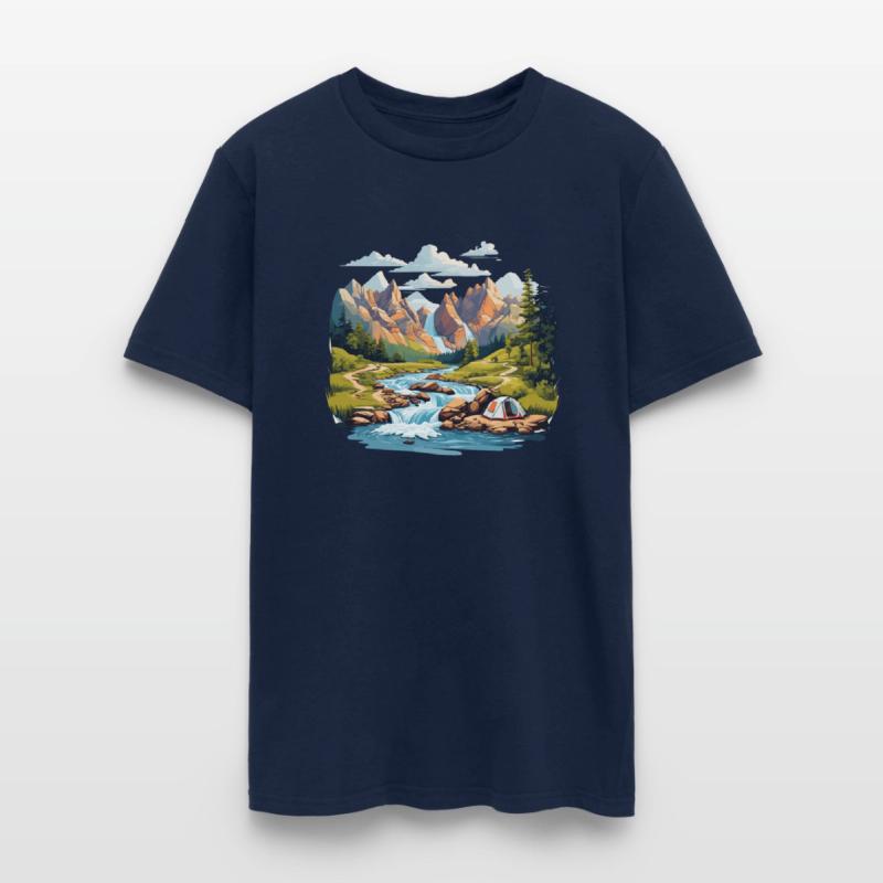 Camping Hiking Nature Mountain River T-Shirt