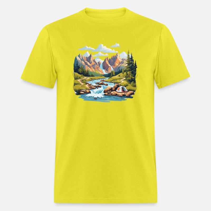 Camping Hiking Nature Mountain River T-Shirt