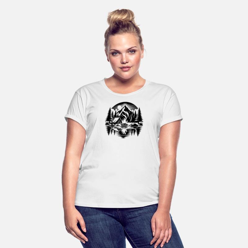 Camping Vacation In The Forest With A Reflecting