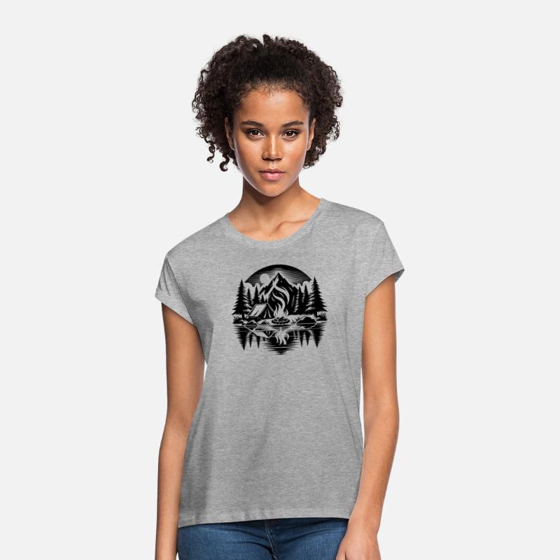 Camping Vacation In The Forest With A Reflecting