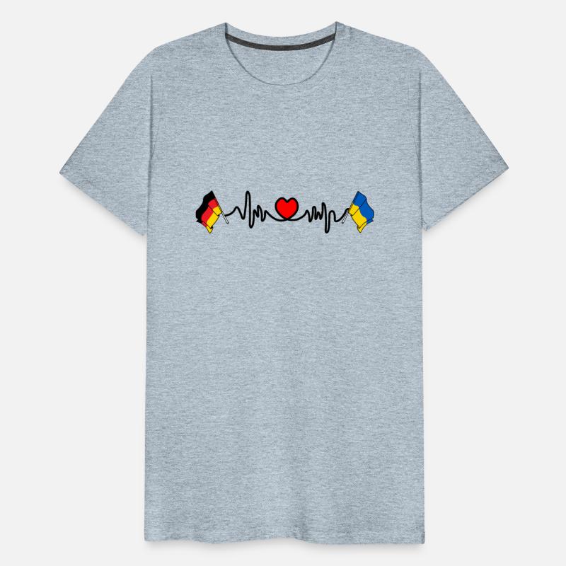 Cardio heart with flag Germany and flag Ukraine