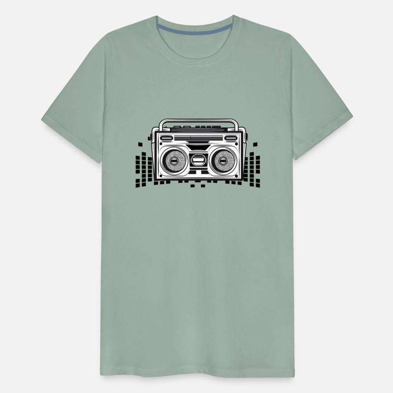 Cassette recorder in an 80s stencil look