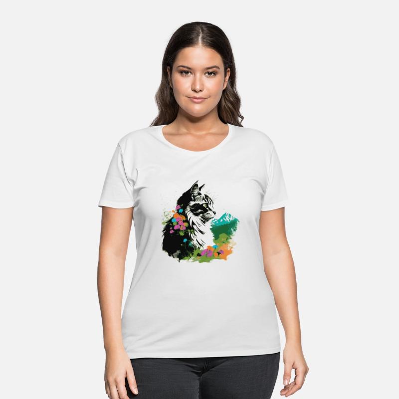 Cat And Spring Flowers