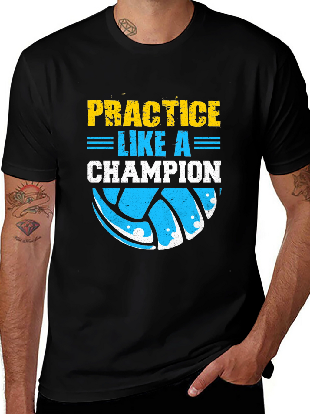 Practice Like A Champion Volleyball Graphic Tee