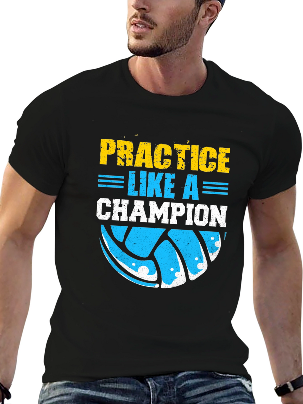 Practice Like A Champion Volleyball Graphic Tee