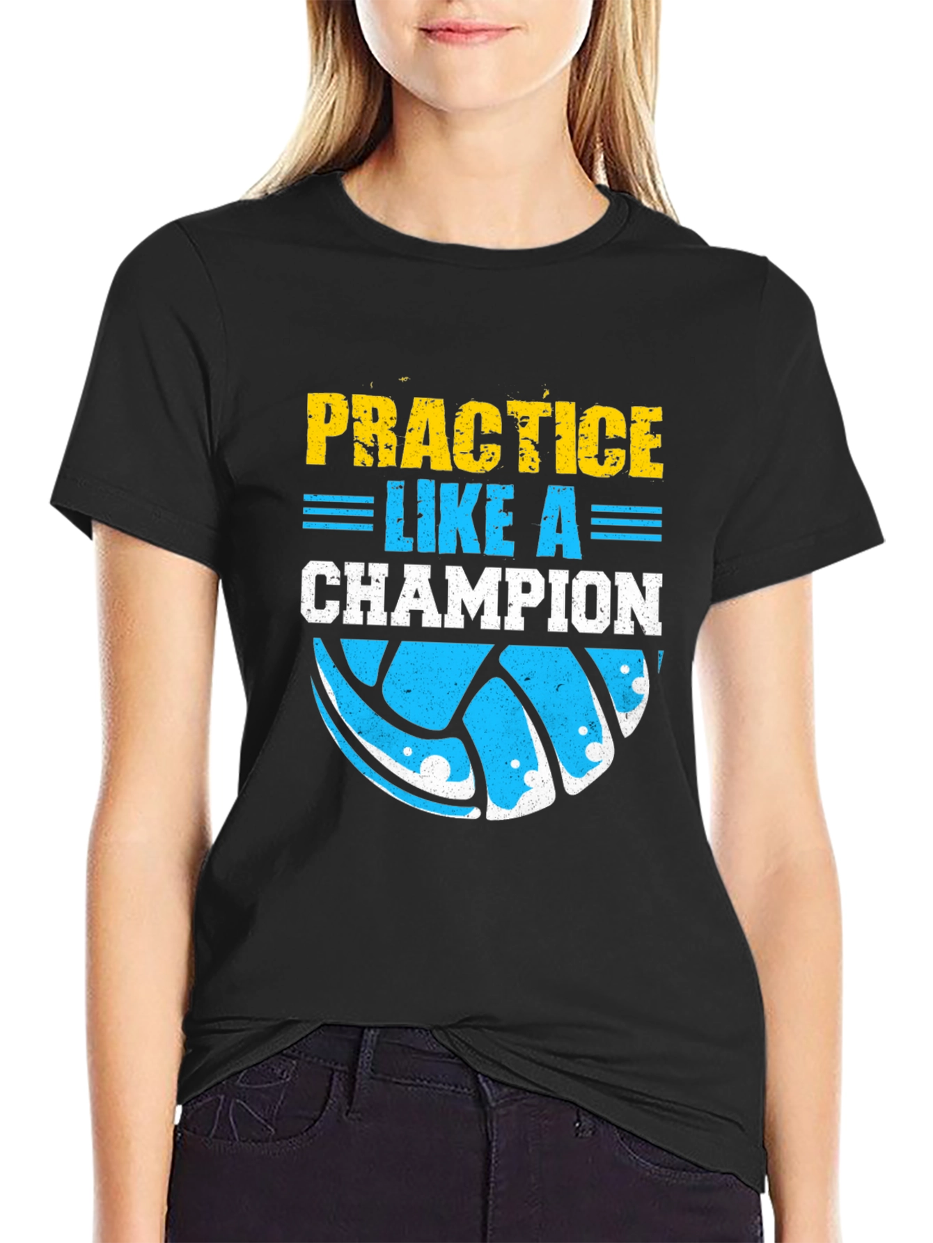 Practice Like A Champion Volleyball Graphic Tee