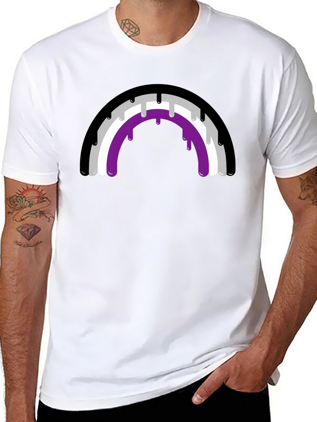 Asexual Pride Rainbow Drip T-Shirt