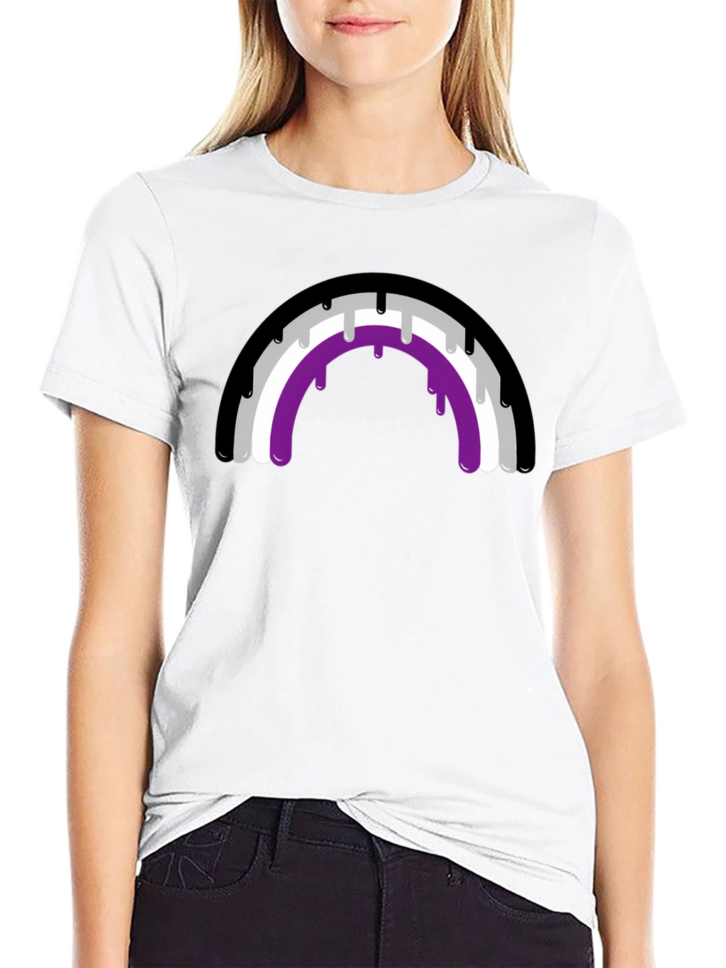 Asexual Pride Rainbow Drip T-Shirt