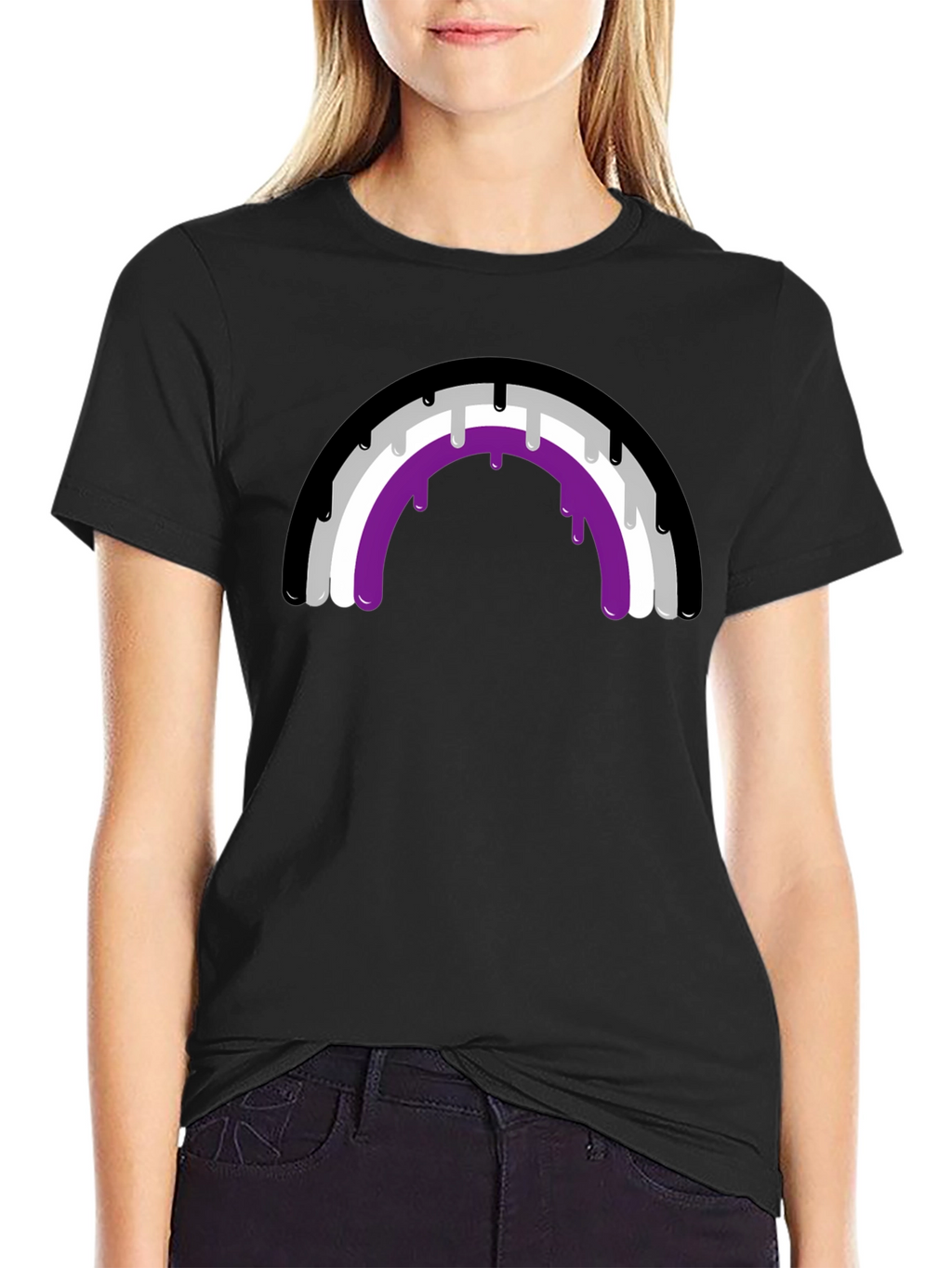 Asexual Pride Rainbow Drip T-Shirt