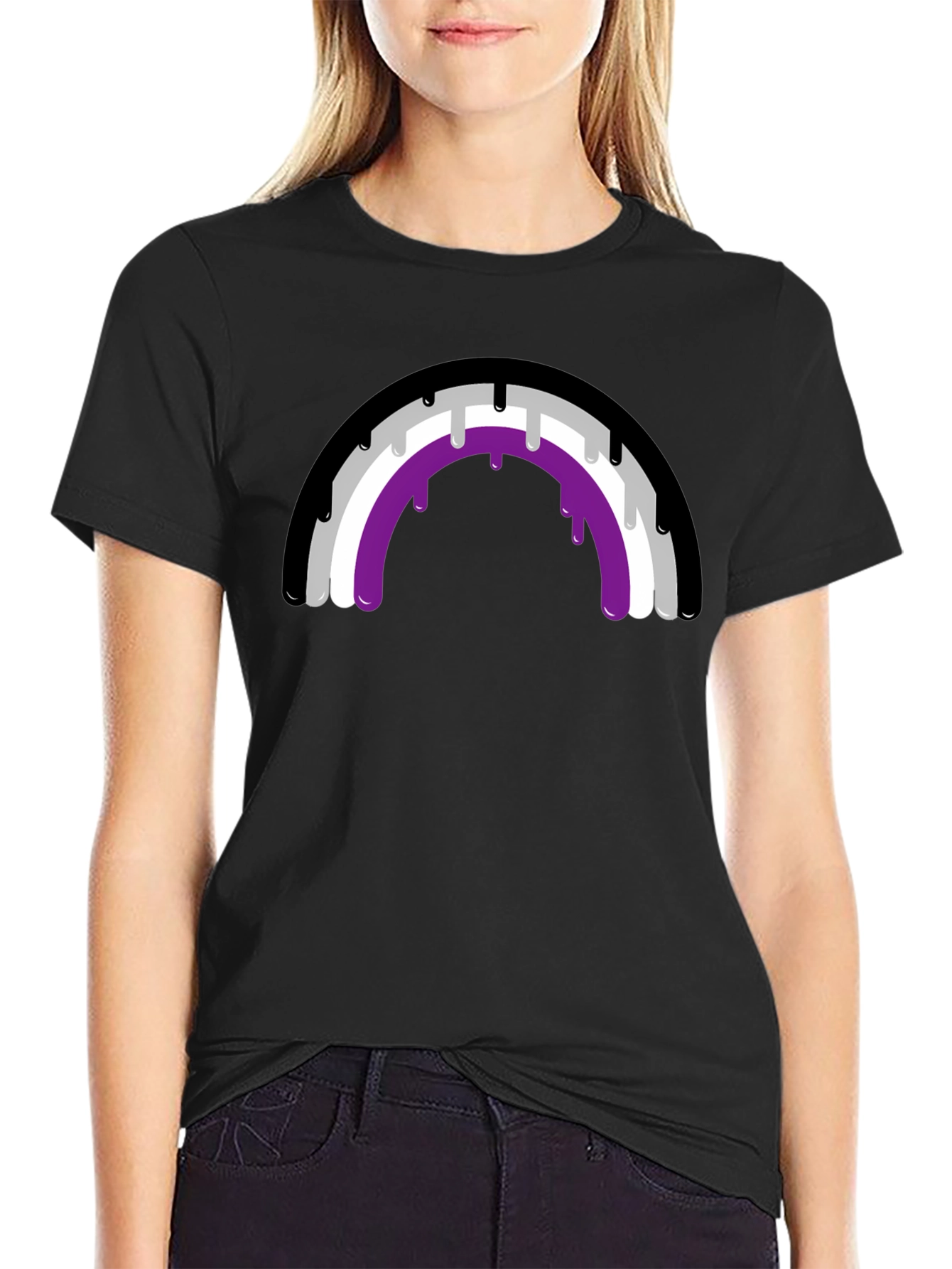 Asexual Pride Rainbow Drip T-Shirt