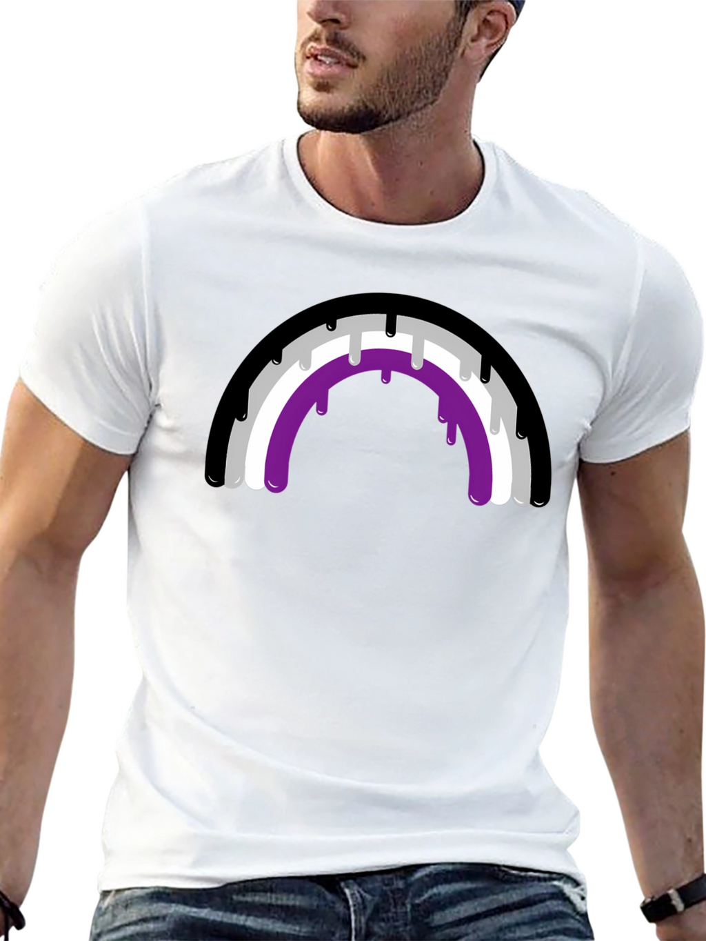 Asexual Pride Rainbow Drip T-Shirt