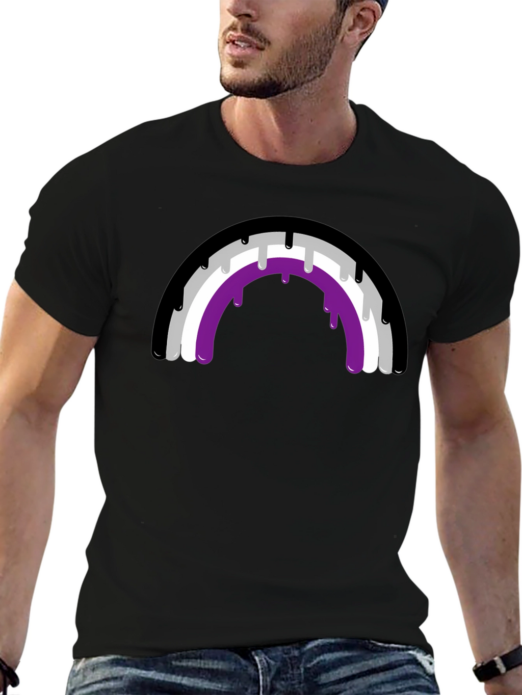 Asexual Pride Rainbow Drip T-Shirt