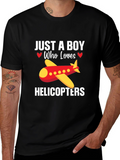 Boy Who Loves Helicopters T-Shirt