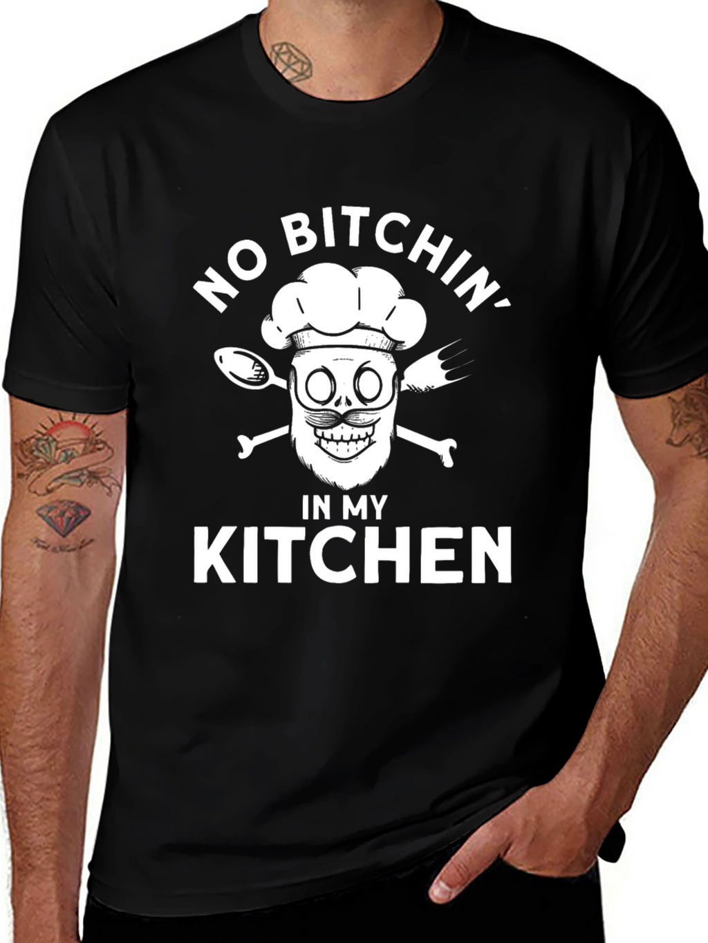 No Bitchin in My Kitchen Black Graphic T-Shirt