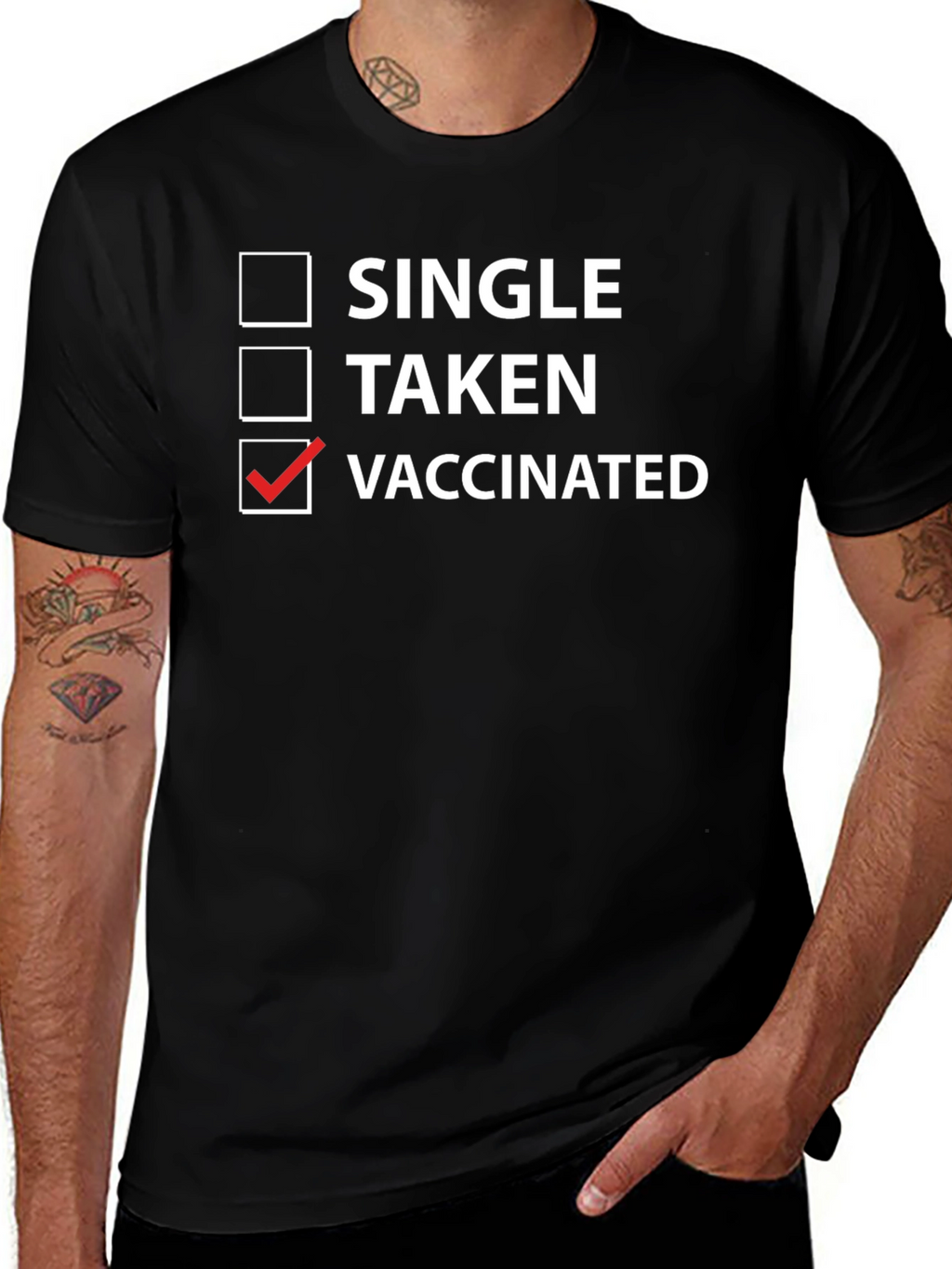 Vaccinated Checkbox T-Shirt - Funny Novelty Tee