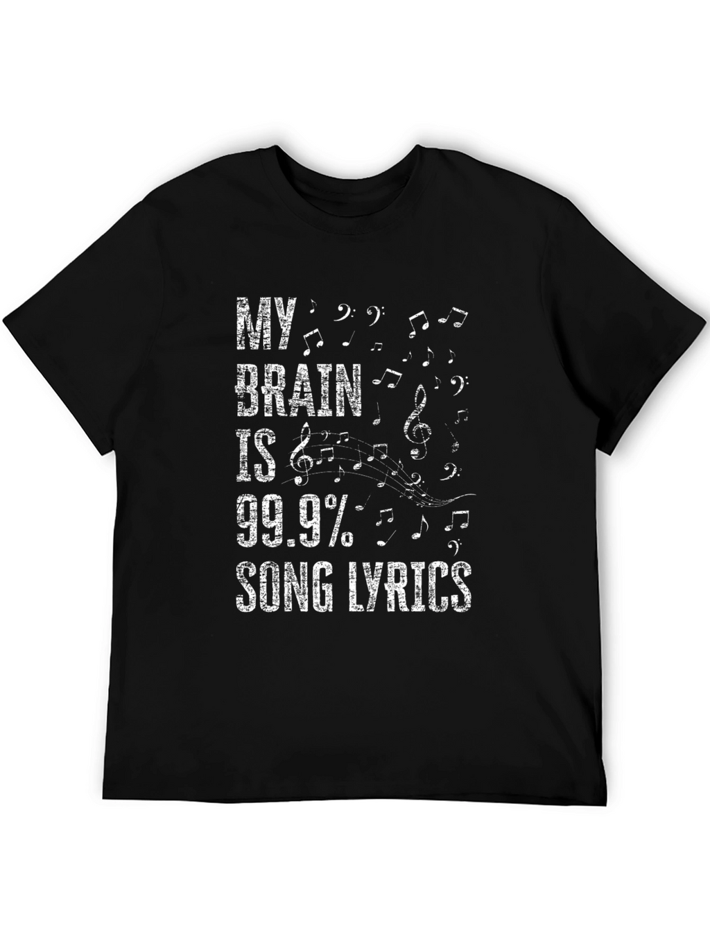 Song Lyrics Brain T-Shirt - Music Lover Tee