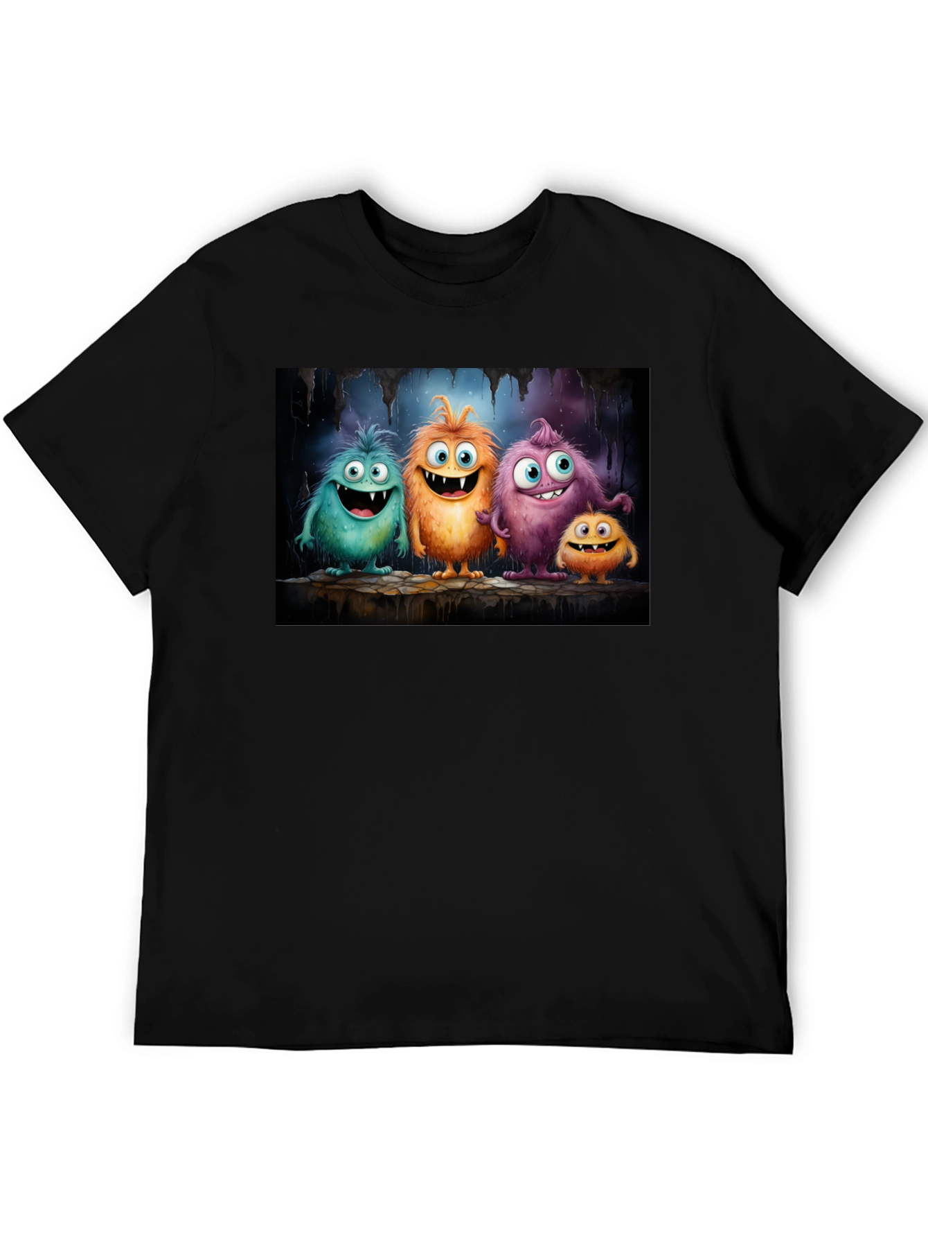 Cartoon Monster T-Shirt - Black
