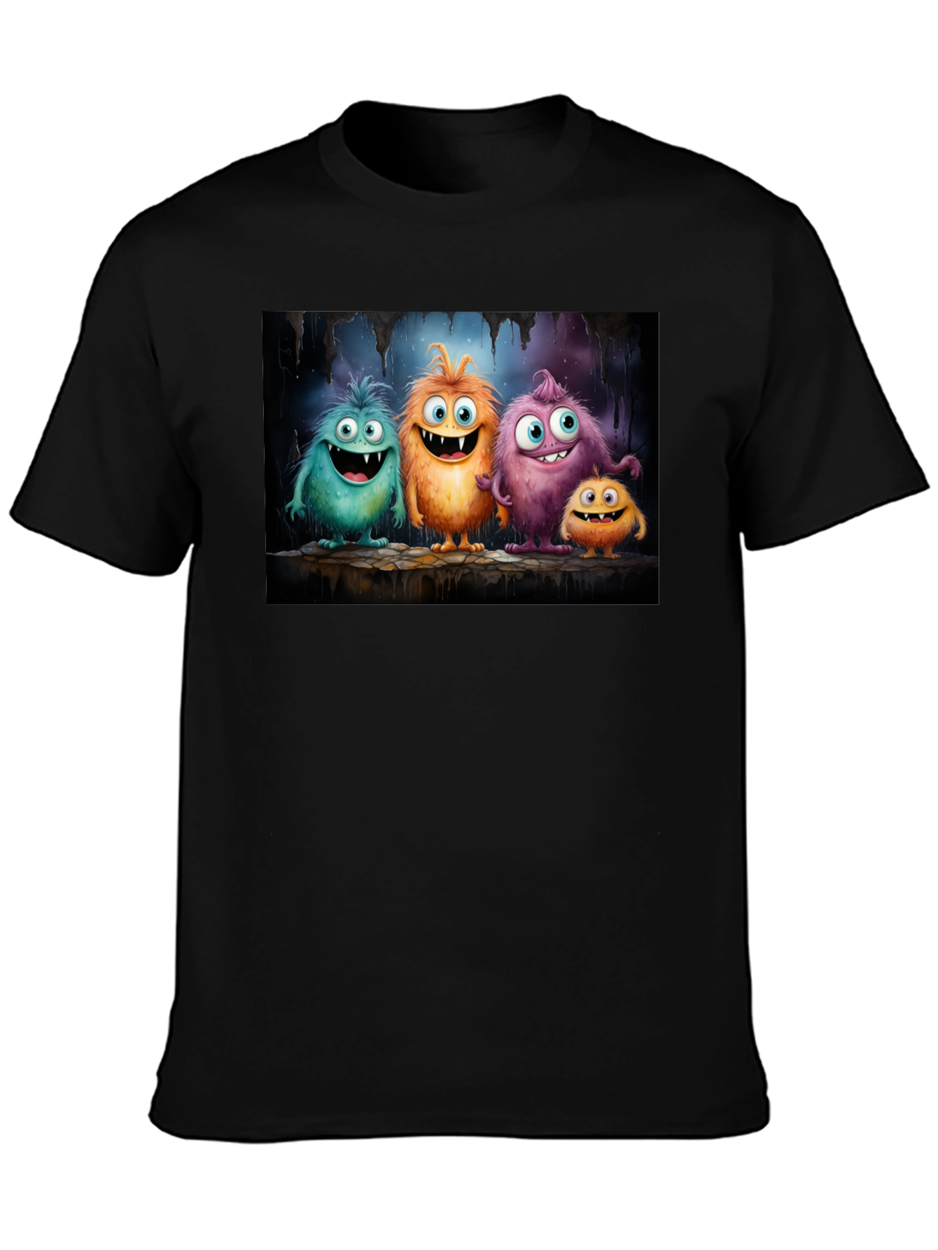 Cartoon Monster T-Shirt - Black