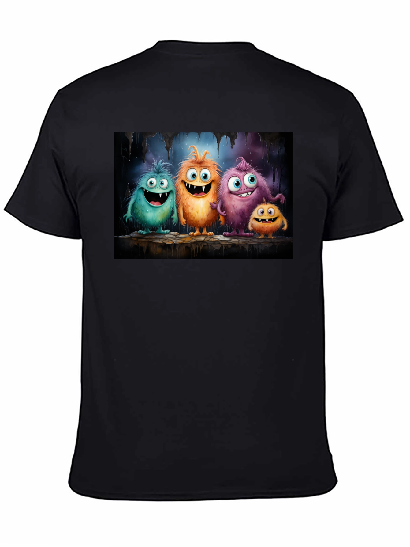 Cartoon Monster T-Shirt - Black