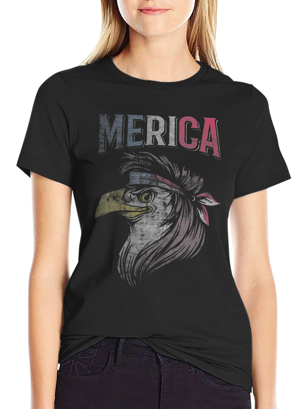 American Eagle Graphic T-Shirt Patriotic USA Flag