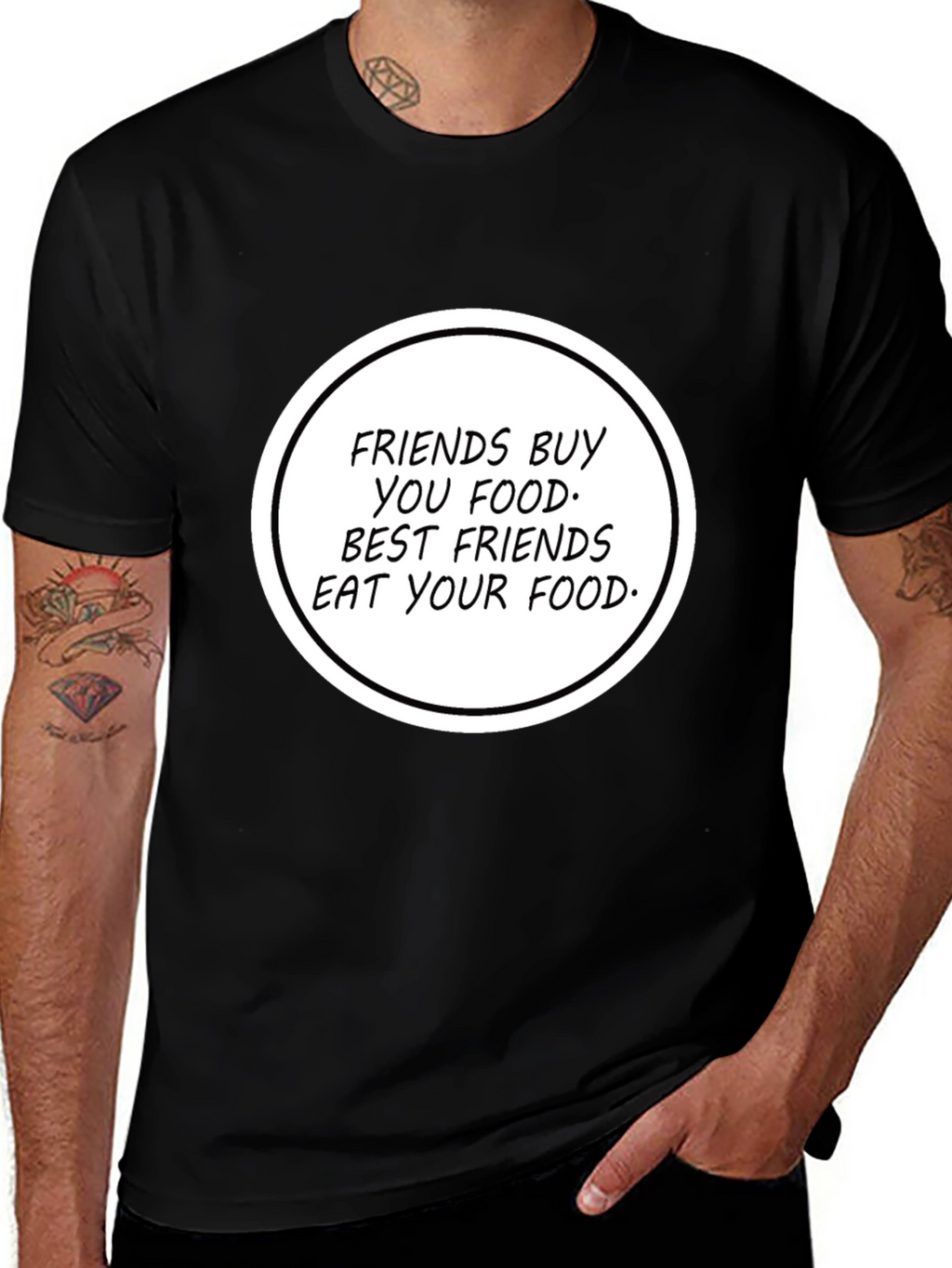 Humorous Friends Eat Your Food T-Shirt
