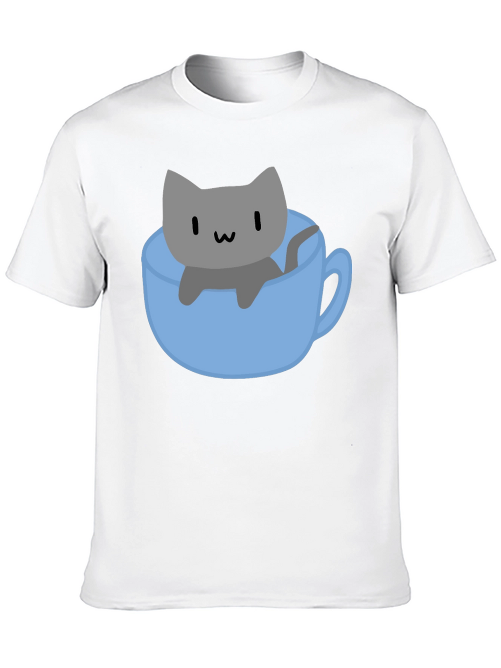 Cute Cat in Cup T-Shirt - Black