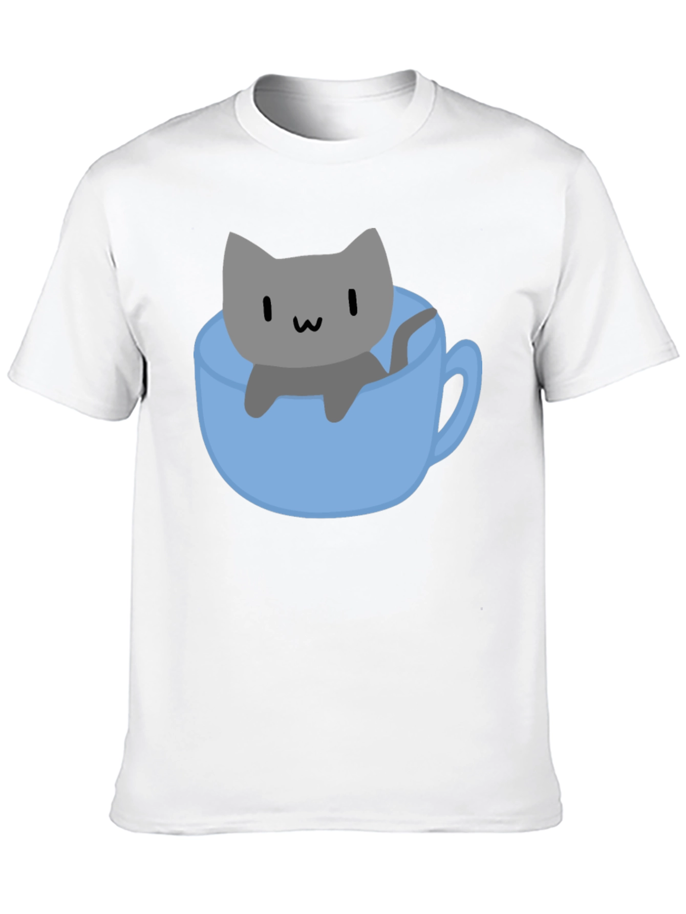 Cute Cat in Cup T-Shirt - Black