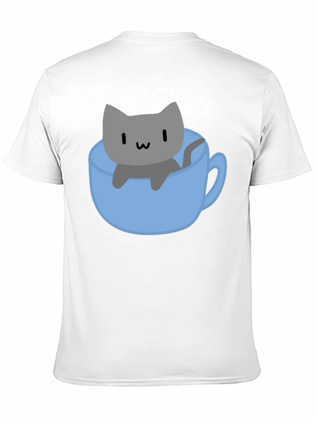Cute Cat in Cup T-Shirt - Black