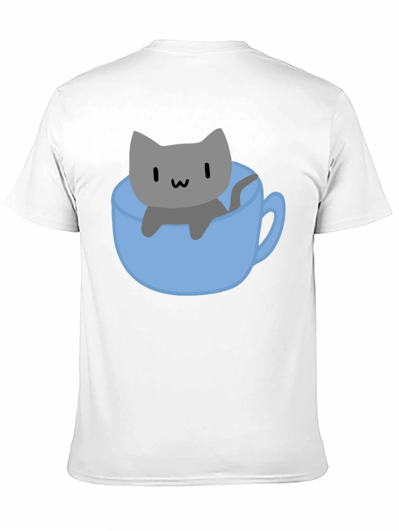 Cute Cat in Cup T-Shirt - Black