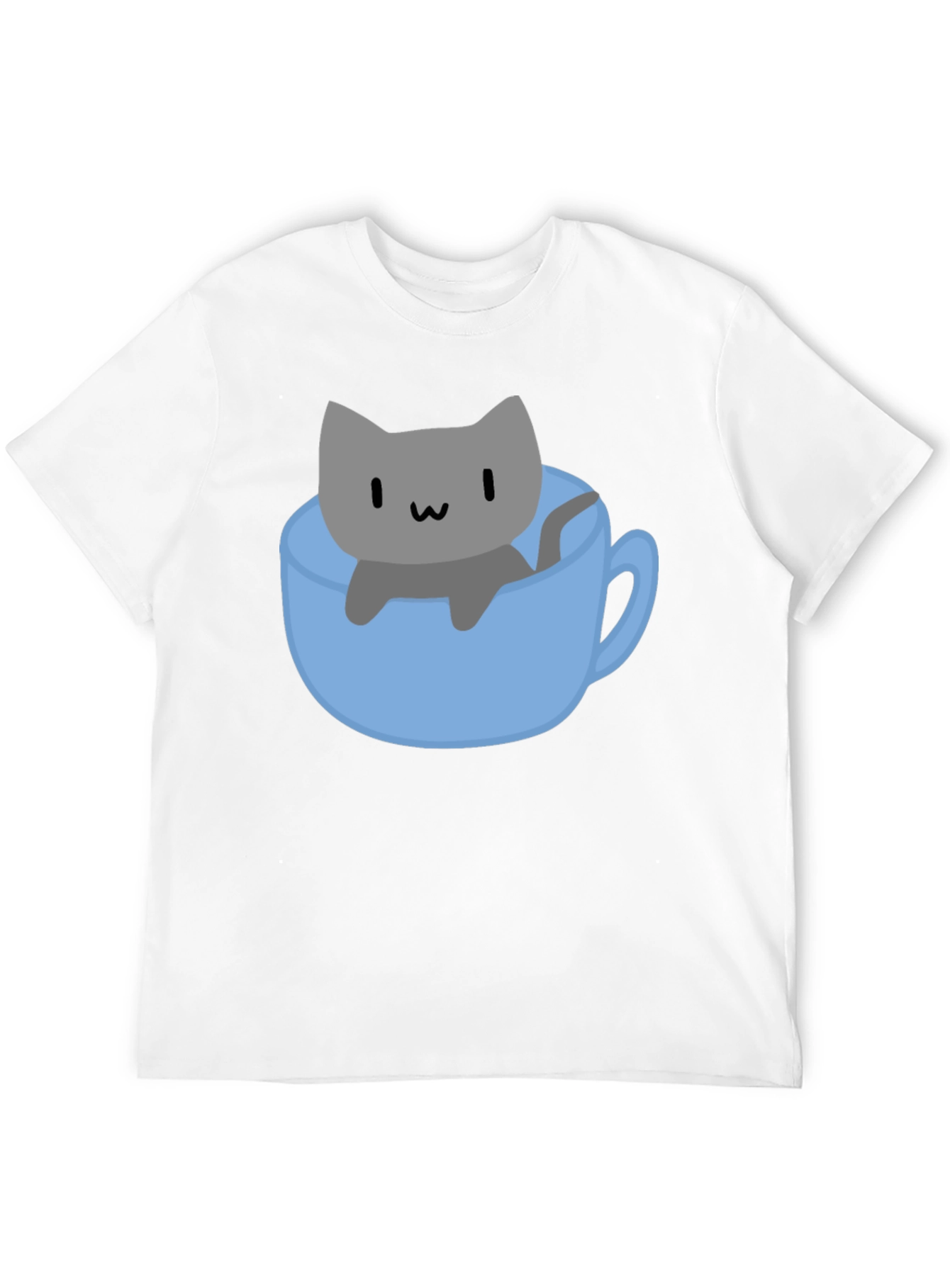 Cute Cat in Cup T-Shirt - Black