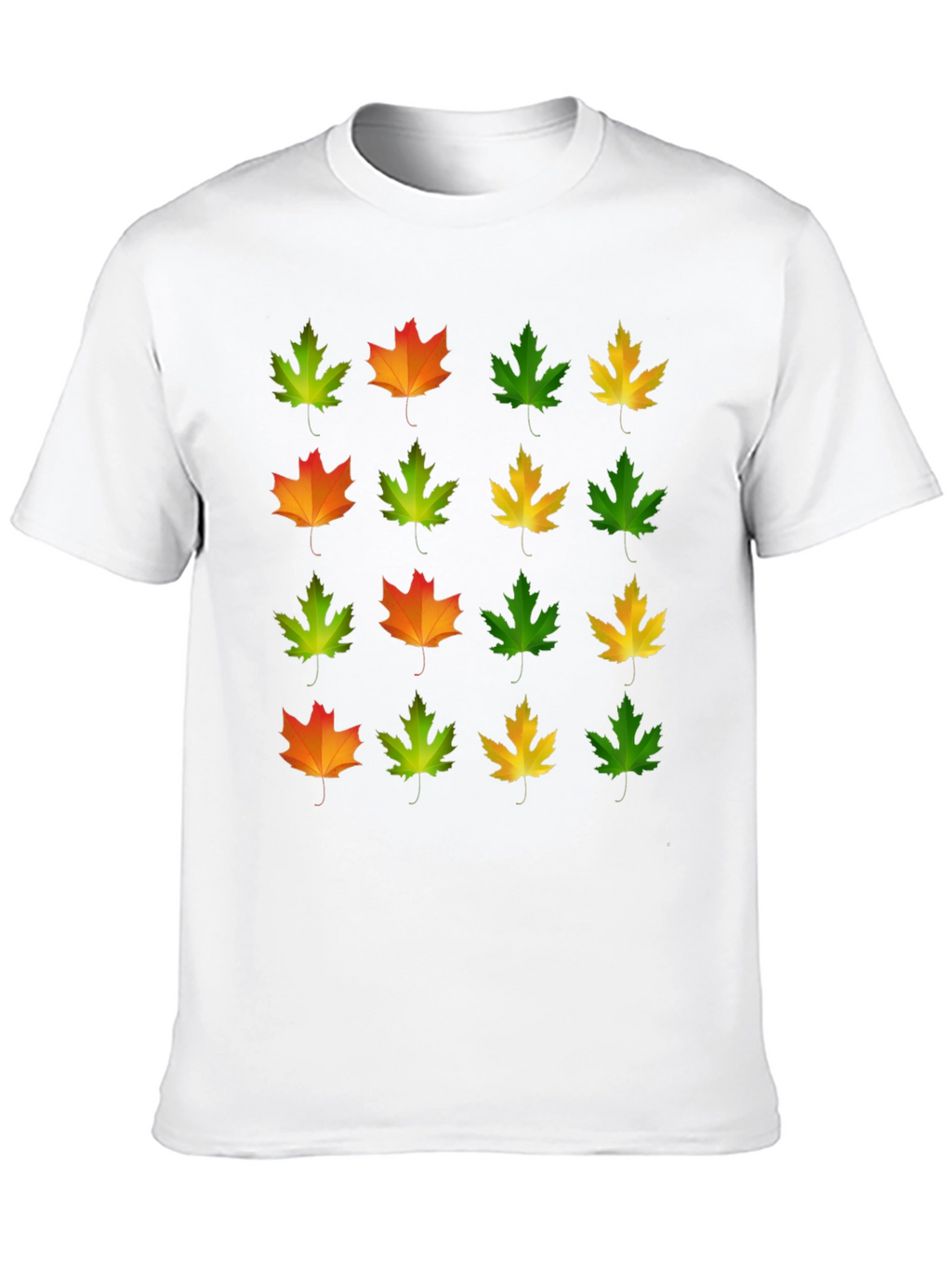 Autumn Leaves Graphic Tee - Black Cotton T-Shirt
