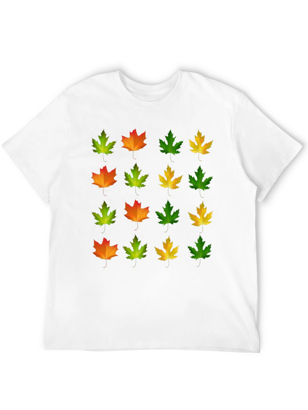 Autumn Leaves Graphic Tee - Black Cotton T-Shirt