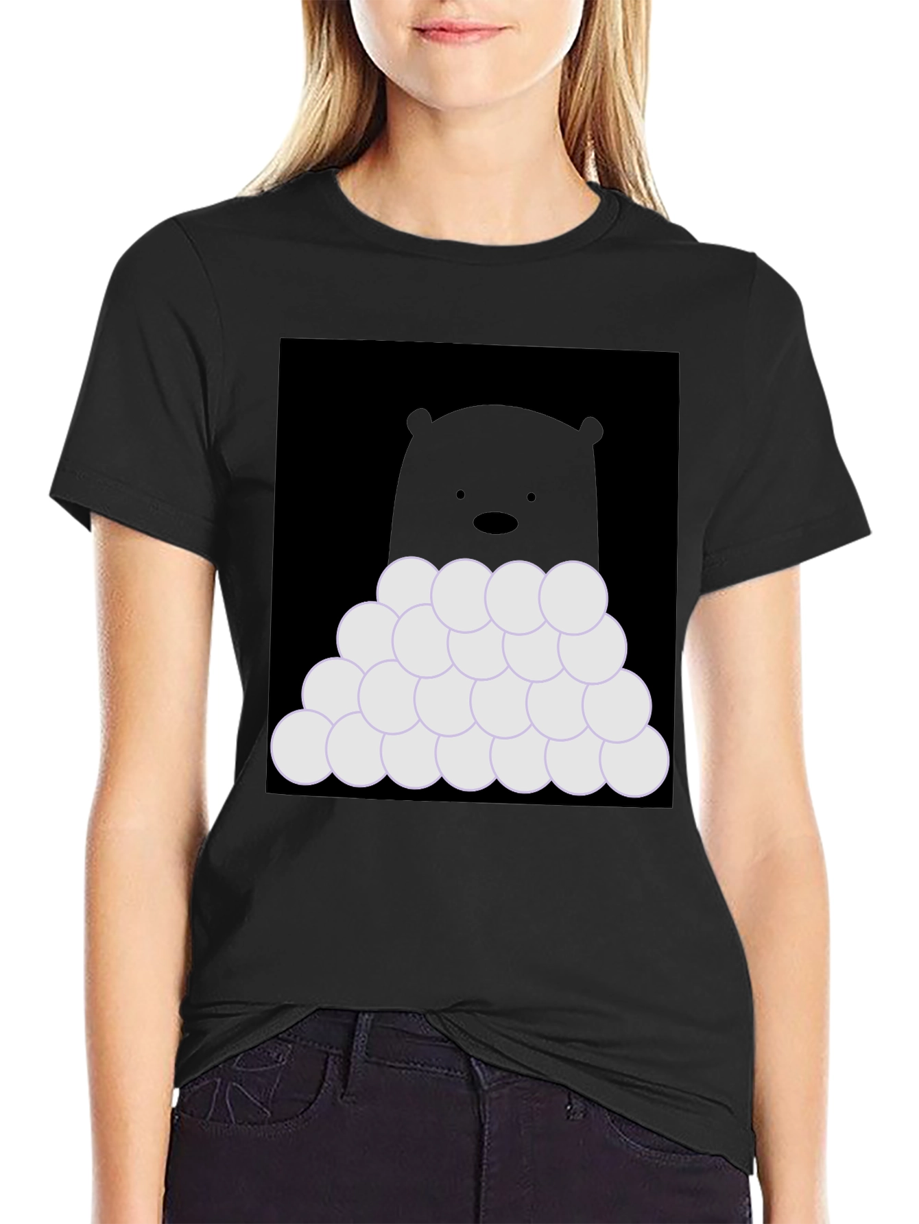 Bear with Snowballs T-Shirt - Soft Cotton Tee