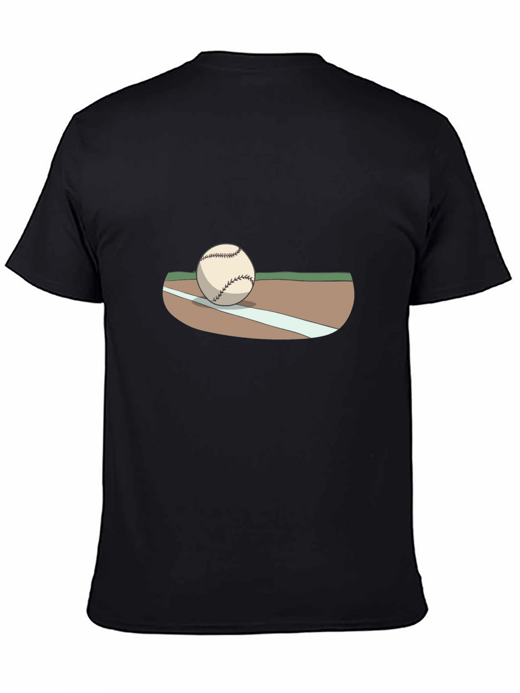 Baseball Graphic T-Shirt - Black Cotton Tee