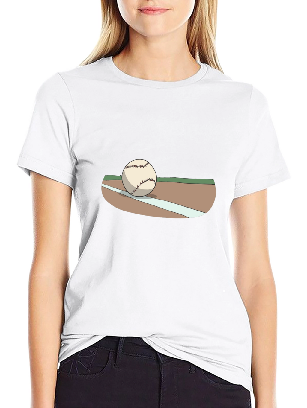 Baseball Graphic T-Shirt - Black Cotton Tee