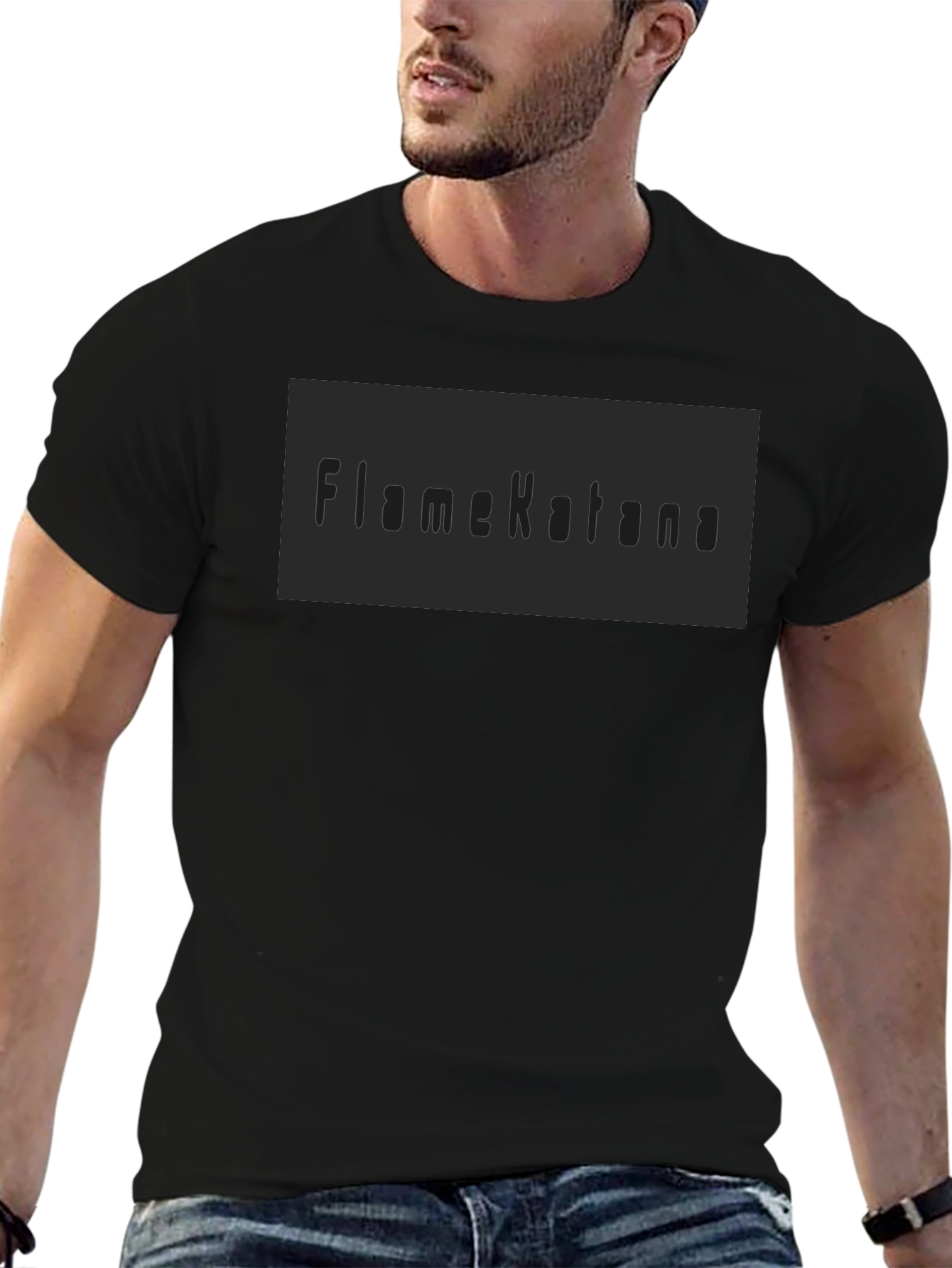 FlameKatana Black Graphic Tee - Mens Casual