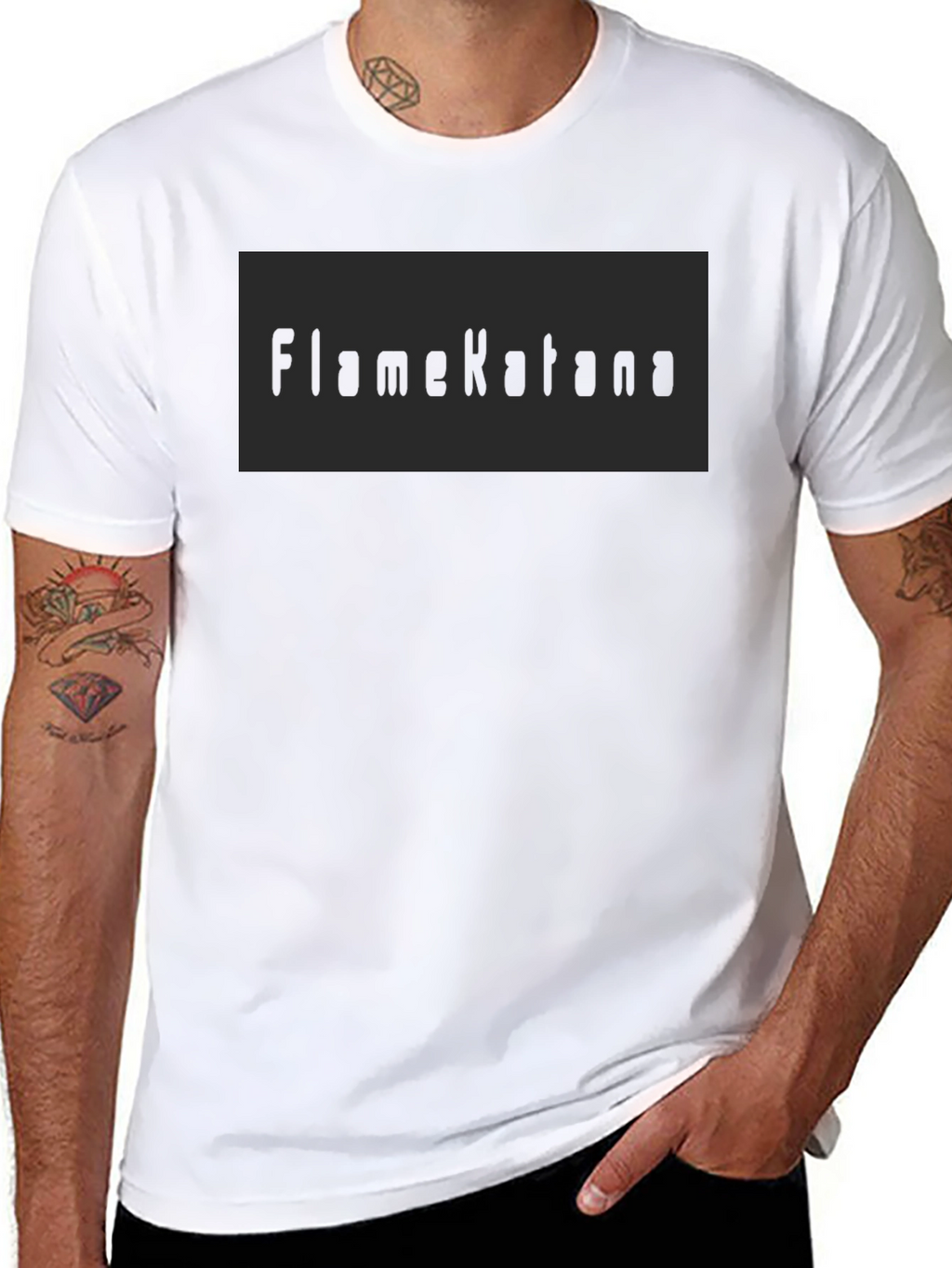 FlameKatana Black Graphic Tee - Mens Casual