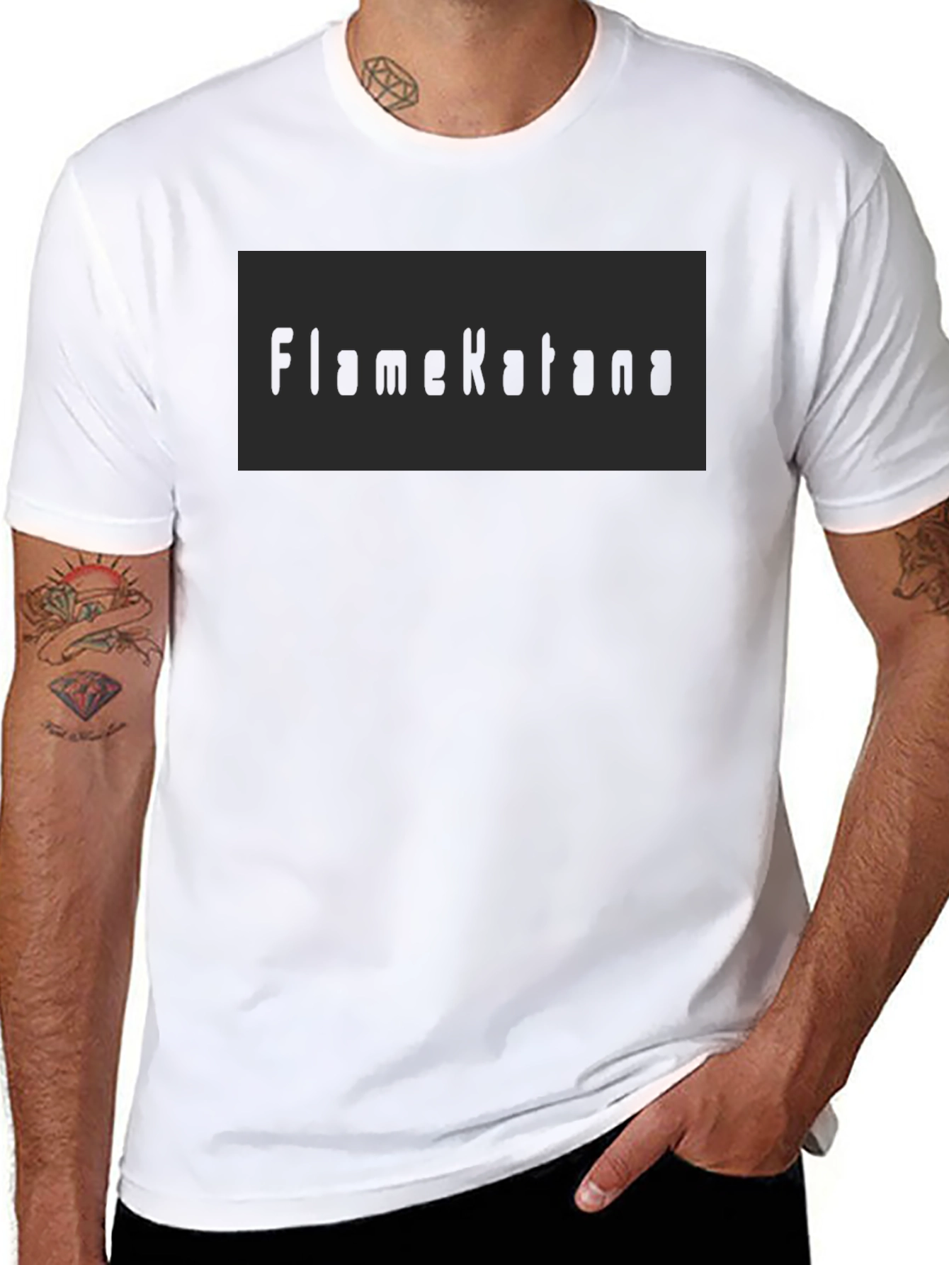 FlameKatana Black Graphic Tee - Mens Casual
