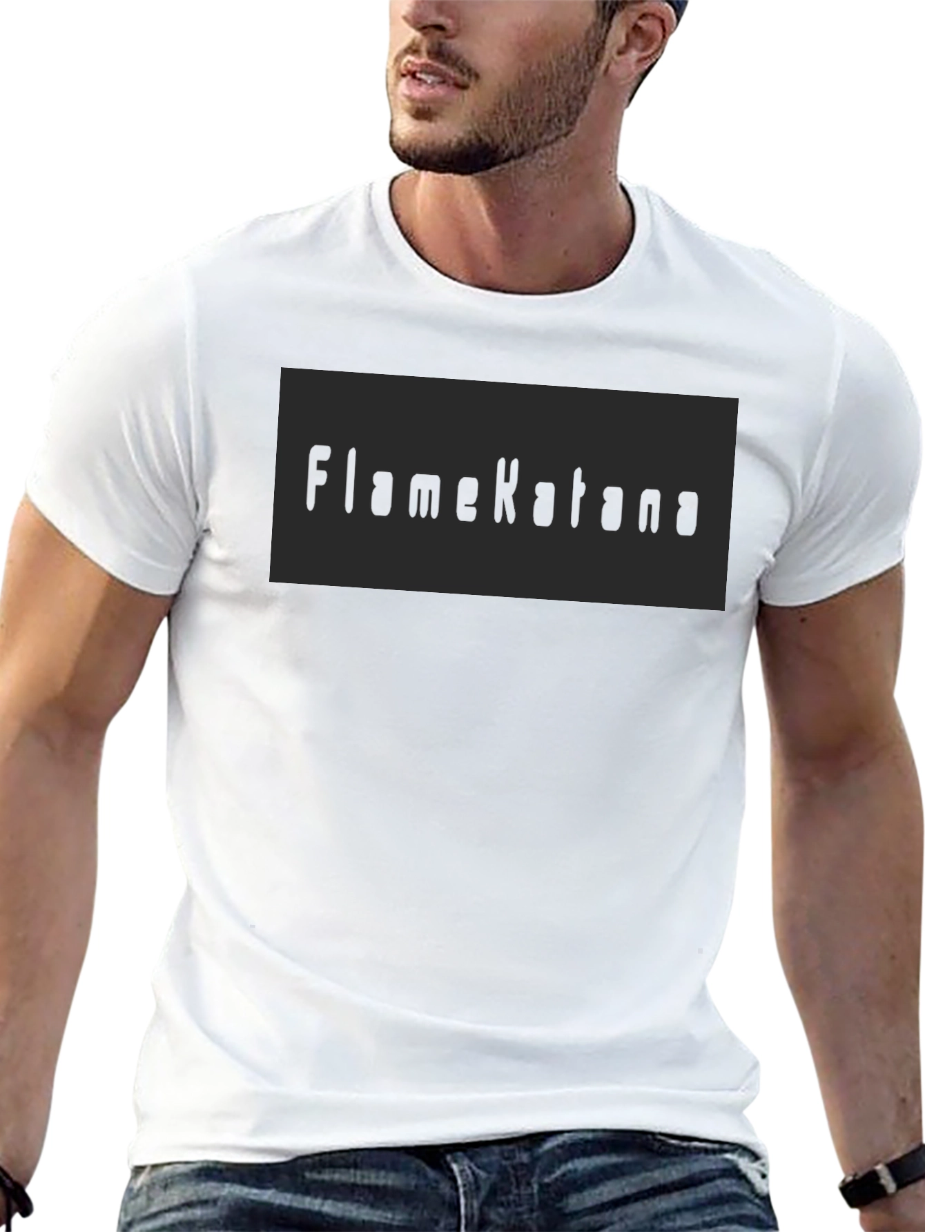 FlameKatana Black Graphic Tee - Mens Casual
