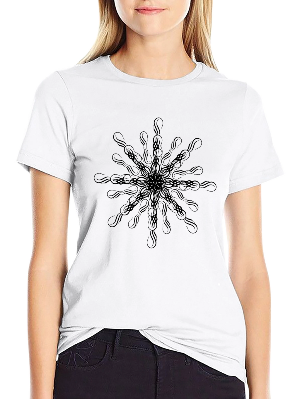Abstract Mandala Black T-Shirt
