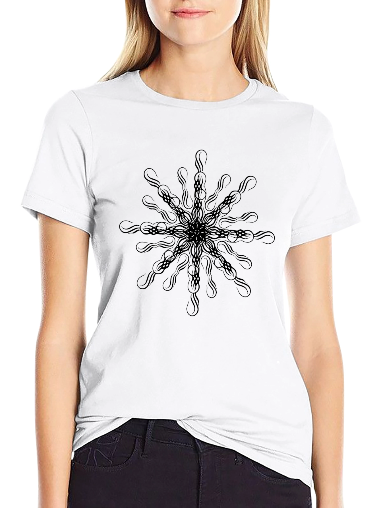 Abstract Mandala Black T-Shirt