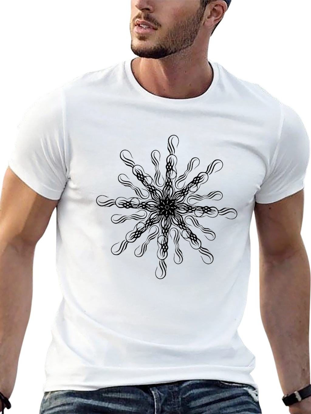 Abstract Mandala Black T-Shirt