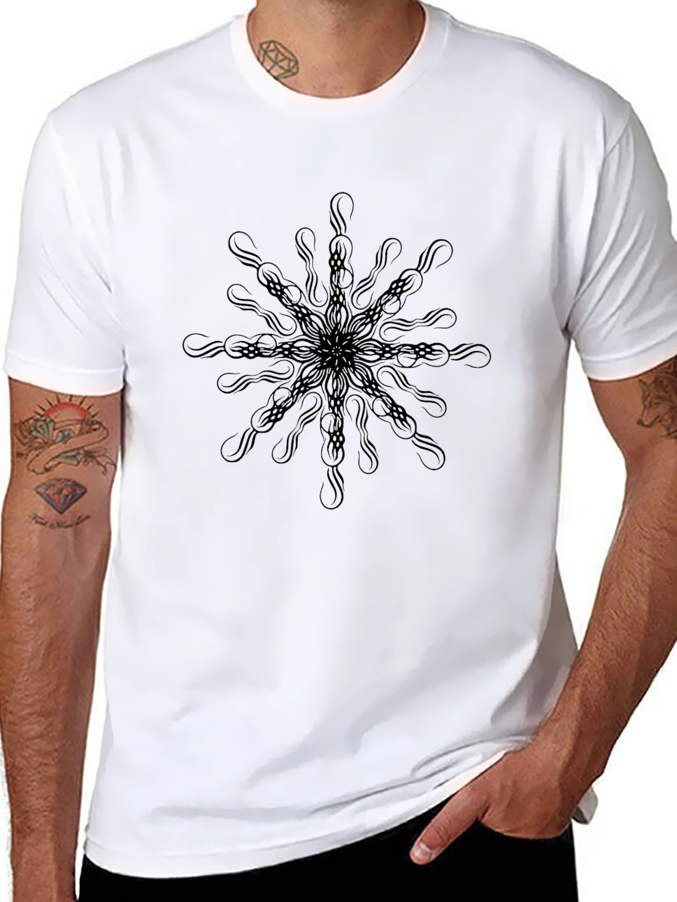 Abstract Mandala Black T-Shirt